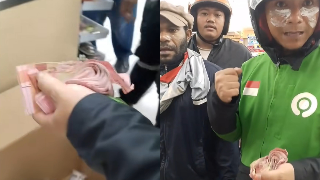 Pendemo di Bandung Dapat Uang Segepok dari TNI untuk Beli Makanan dan Minuman (TikTok/@sandial34)