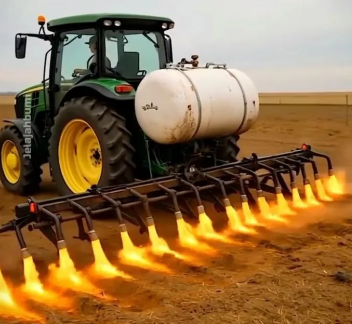 Lebih Canggih dari Herbisida, Petani Kini Pakai Traktor Api