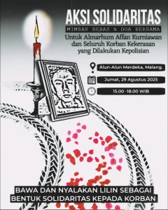 Aksi Solidaritas untuk Affan Kurniawan Digelar di Alun-Alun Merdeka Malang (Instagram/@asuromalang)