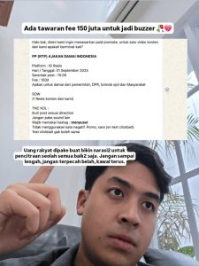 Jerome Polin Dapat Tawaran Fee 150 Juta Untuk Jadi Buzzer Melalui Satu Video Konten Paid Promote Ajakan Damai Indonesia (Instagram/@jeromepolin)