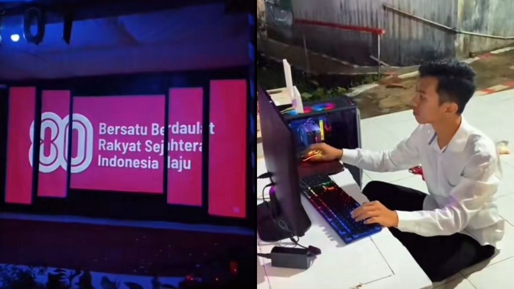 Keren! Pria ini Bikin Panggung Megah hanya Bermodalkan Proyektor dari Banner Bekas