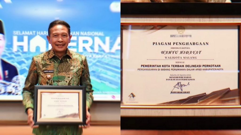 Kota Malang Raih Penghargaan Kota Terbaik Delineasi Perkotaan dalam Bidang Perumahan