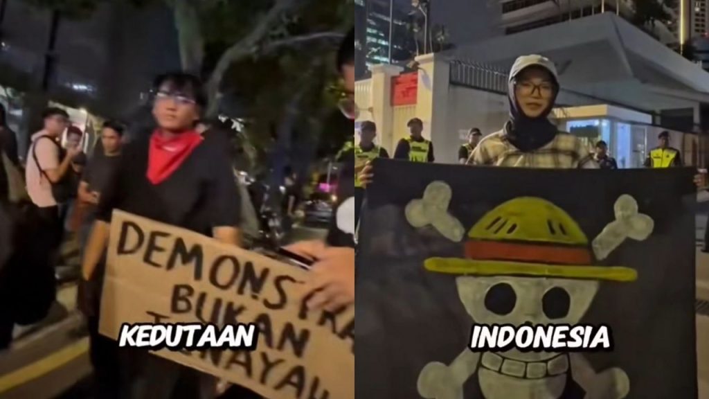 Aksi Demonstran Mahasiswa Malaysia di Depan Kedubes RI, Suarakan Solidaritas untuk 400 Orang yang Ditangkap saat Demo DPR