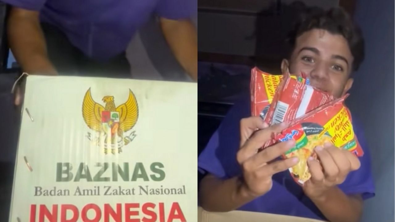 Momen Pemuda Gaza Unboxing Kotak Bantuan dari Indonesia, Beginilah Isinya