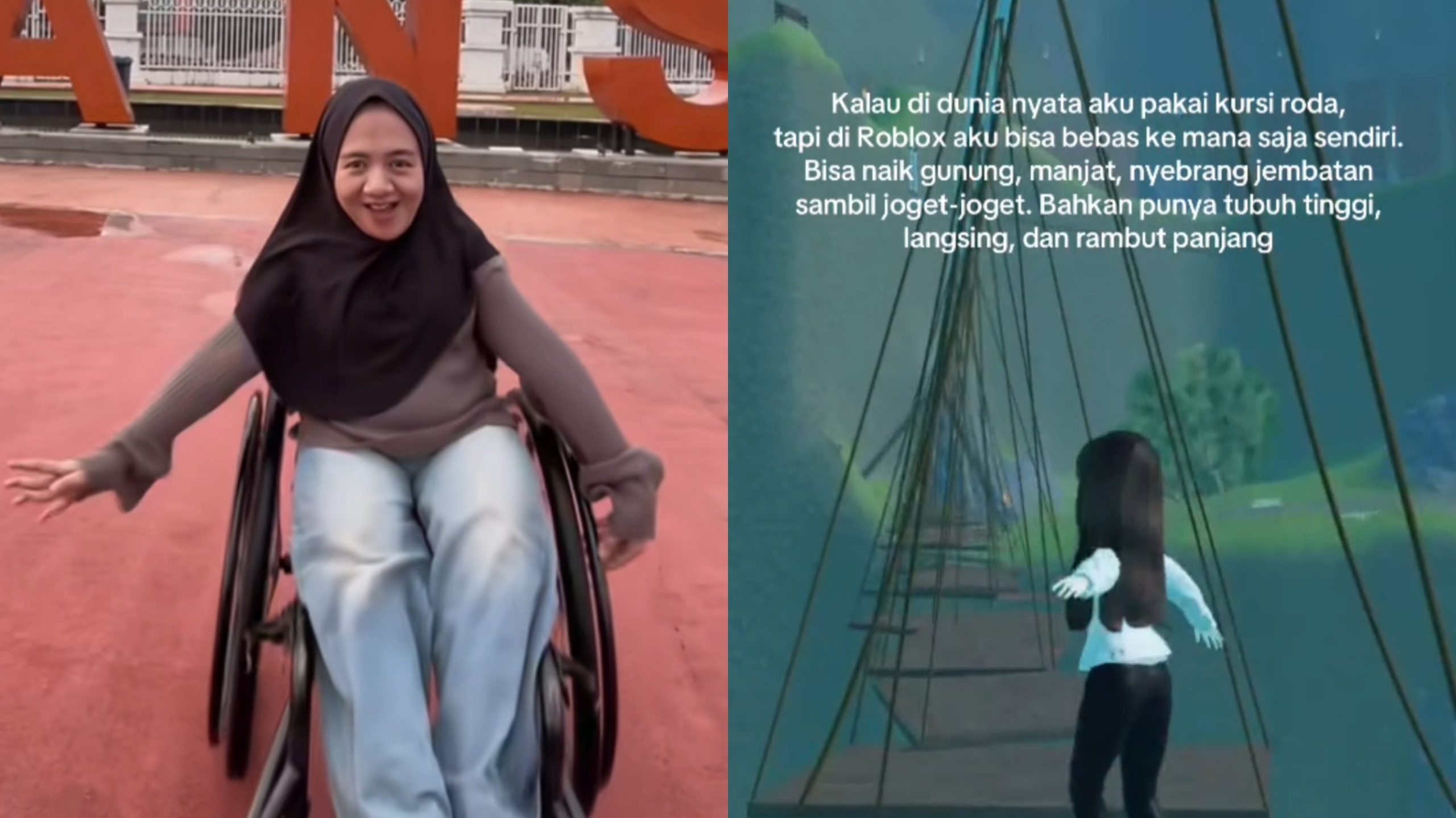 Momen Haru Gadis Disabilitas Temukan Kebebasan Lewat Game Roblox (TikTok/@putridikursiroda)