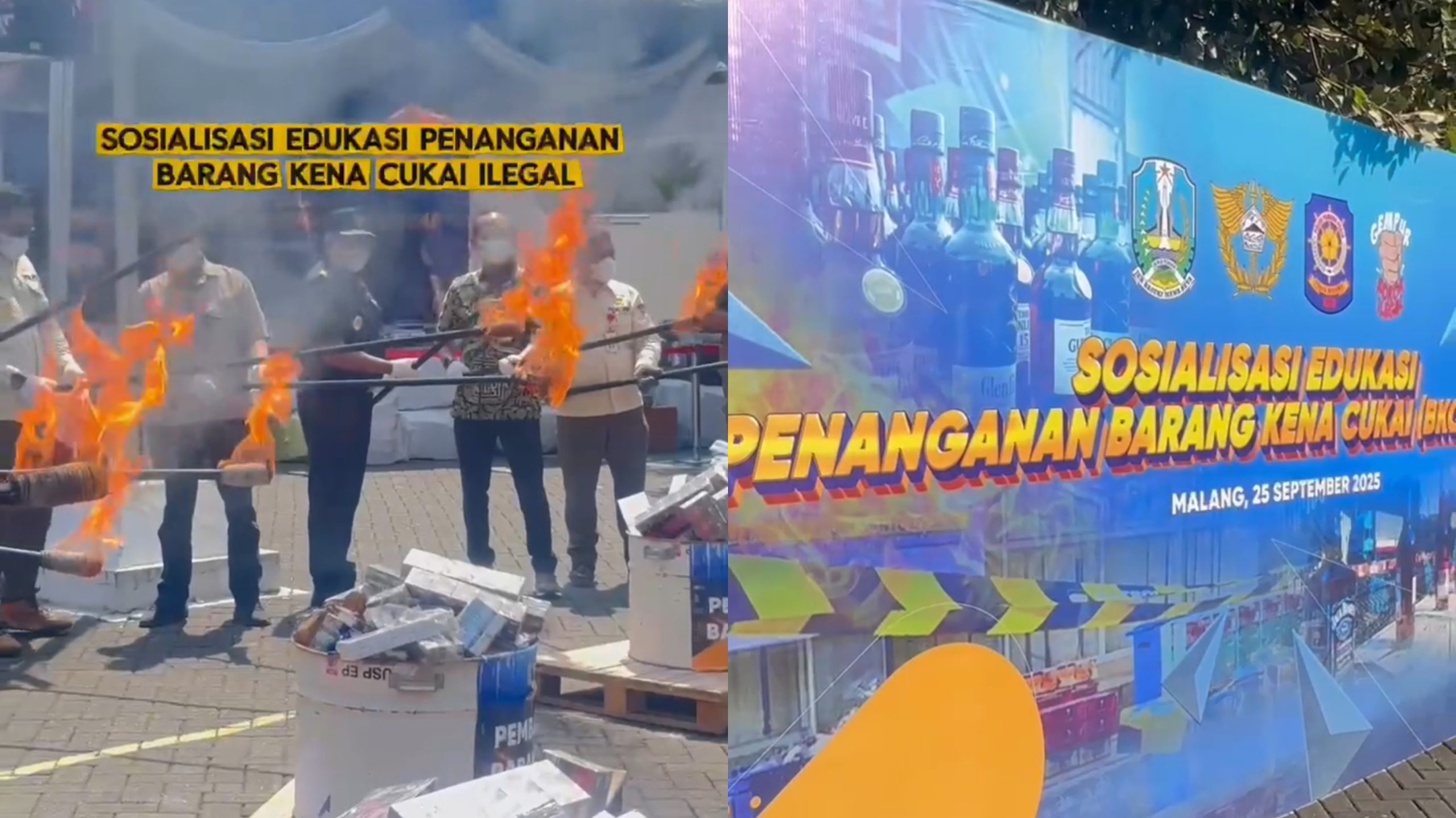 Satpol PP Jatim Gelar Sosialisasi Penanganan BKC Ilegal Bersama Bea Cukai (Instagram/@trantibum.malangkota)