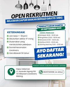 MBG Kota Malang Buka Rekrutmen Relawan Dapur, Dibutuhkan 47 Orang (X/@daryanpratama_)