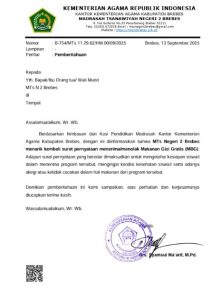 MTs Negeri 2 Brebes Tarik Kembali Surat Pernyataan Terkait Program Makanan Gizi Gratis