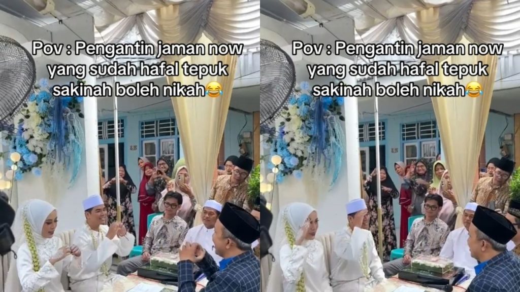 Pengantin Lakukan Tepuk Sakinah Usai Ijab Kabul Bikin Tamu Undangan Terbahak (TikTok/@shella_wedding_solution)