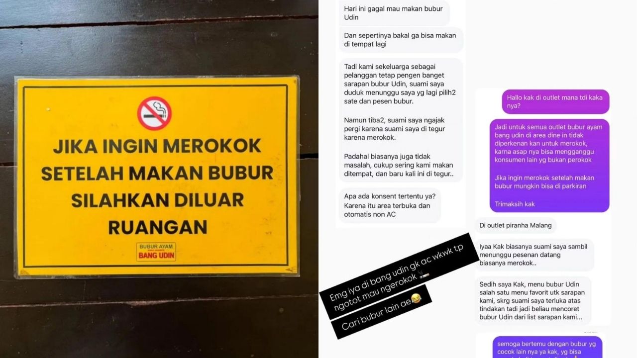 Karena Aturan Dilarang Merokok, Pelanggan Setia Coret Bubur Ayam Bang Udin dari List Sarapan (TikTok/@aheykan)