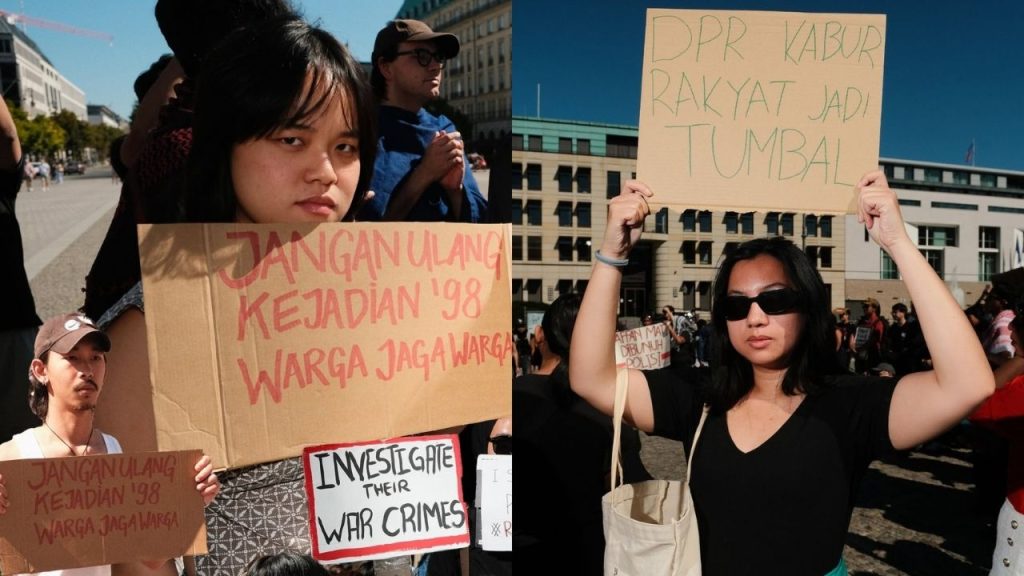 Perhimpunan Masyarakat Indonesia di Jerman Gelar Aksi Solidaritas, Kritik Brutalitas Aparat di Tanah Air (Instagram/@kindiarsah)