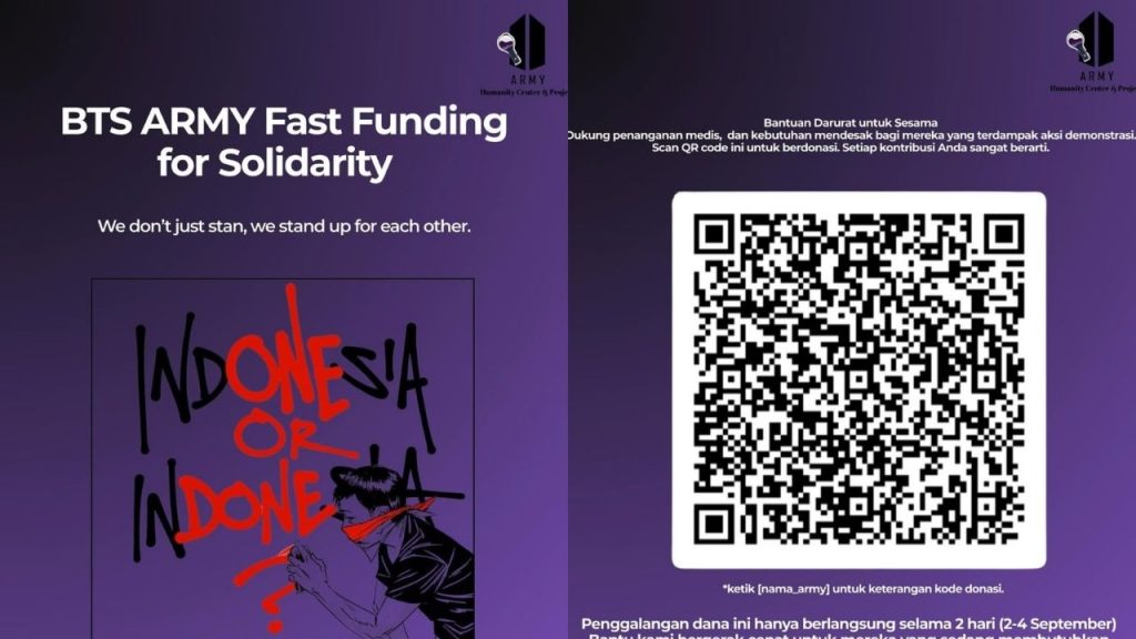 BTS ARMY Indonesia Galang Donasi Cepat untuk Korban Terdampak Aksi Demonstrasi