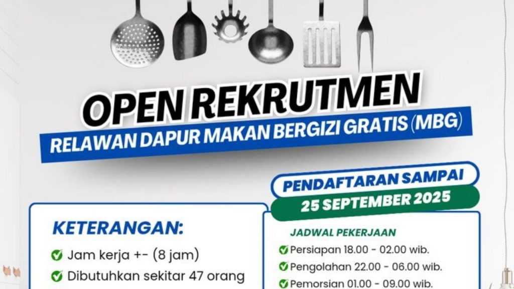 MBG Kota Malang Buka Rekrutmen Relawan Dapur, Dibutuhkan 47 Orang (X/@daryanpratama_)