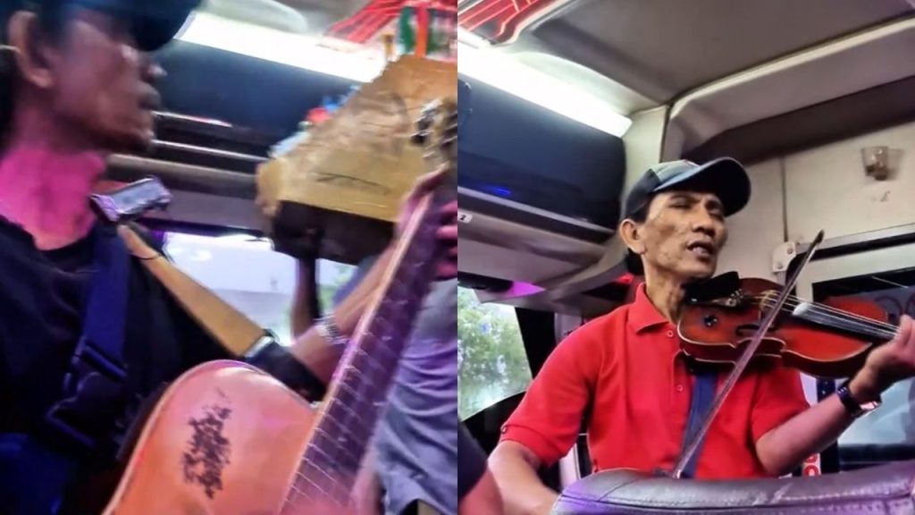 Rombongan Pengamen Tuai Pujian Usai Mainkan Lagu Naff dengan Biola dan Gitar di Dalam Bus (TikTok/@logetofficial)