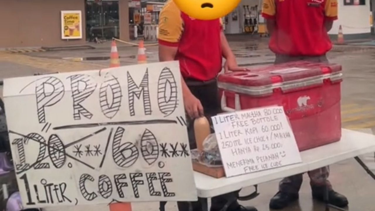 Karyawan SPBU Shell di Bintaro Berjualan Es Kopi di Tengah Ancaman PHK (TikTok/@dxxxmaulati)