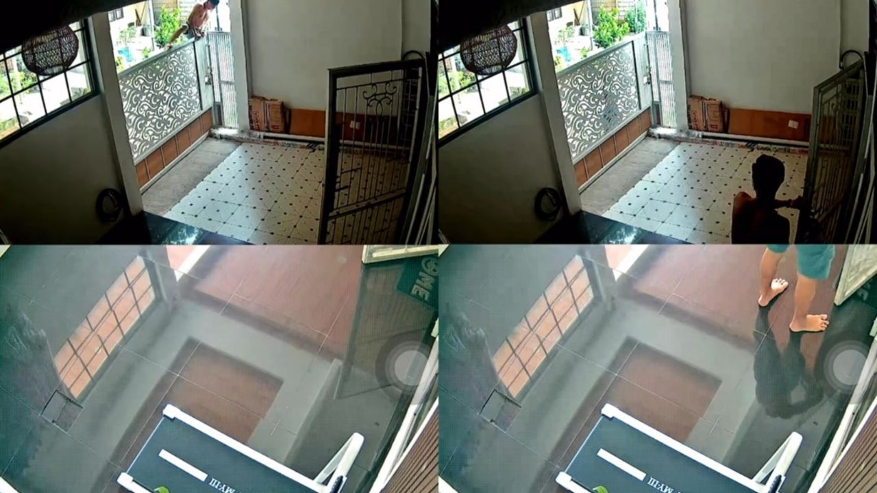 Pria Ini Panjat Pagar Demi Kunci Pintu Tetangganya, Bikin Salut Netizen (TikTok/@dsyii.rtns)