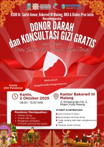Donor Darah dan Konsultasi Gizi Gratis di Malang, Rayakan Hari Jadi ke-80 Provinsi Jawa Timur