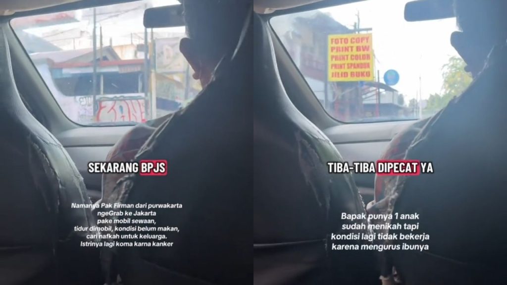 Kisah Haru Driver Grab Asal Purwakarta: Istri Koma Kena Kanker, Tidur di Mobil Sambil Cari Nafkah (TikTok/@anandnabill)