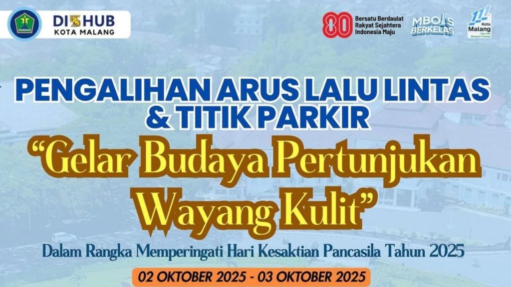 Dishub Kota Malang Alihkan Arus Lalu Lintas untuk Gelar Wayang Kulit Peringati Hari Kesaktian Pancasila (Instagram/@dishubmalangkota)