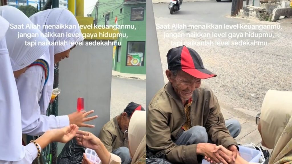 Guru Perempuan ini Borong Jeli Dagangan Bapak Tua, Langsung Dibagikan ke Murid SD (TikTok/@fennyfbrynti)
