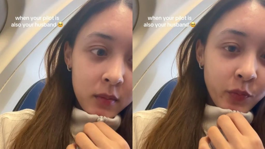 Romantis! Pilot Ini Beri Ucapan Manis untuk Istri yang Jadi Penumpang di Pesawat (TikTok/@itbetrissy)