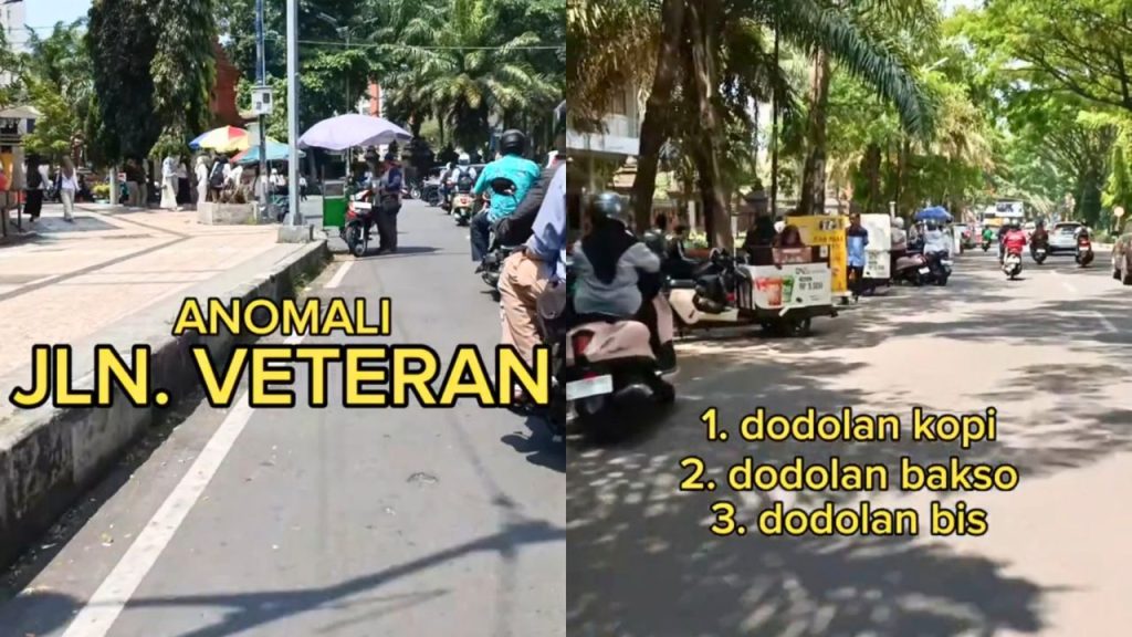 Netizen ini Jelaskan Mengapa PKL dan Parkir Liar Masih Marak di Jl. Veteran (TikTok/@farizjbbr)