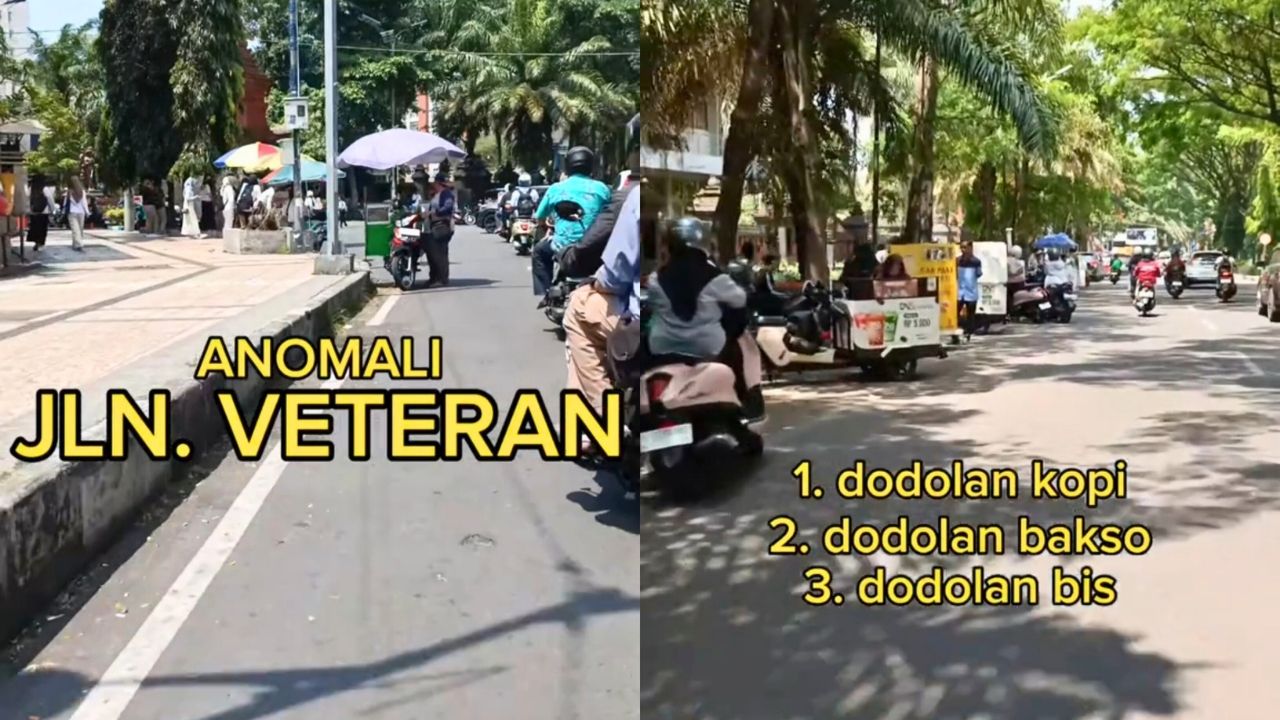 Netizen ini Jelaskan Mengapa PKL dan Parkir Liar Masih Marak di Jl. Veteran (TikTok/@farizjbbr)