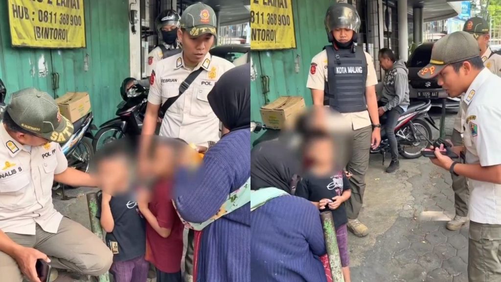 Satpol PP Kota Malang Jangkau Pengemis yang Bawa Anak Kecil (Instagram/@trantibum.malangkota)