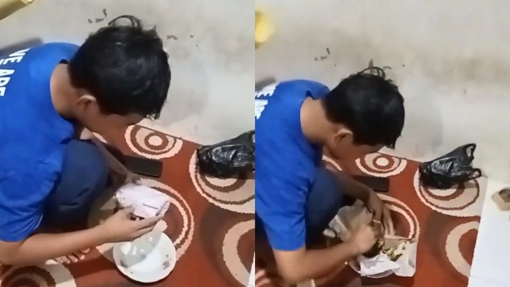 Momen Ayah Beri Kado Ulang Tahun Sebungkus Nasi Padang ke Anak Laki-Lakinya (TikTok/@ossa_mayor28)