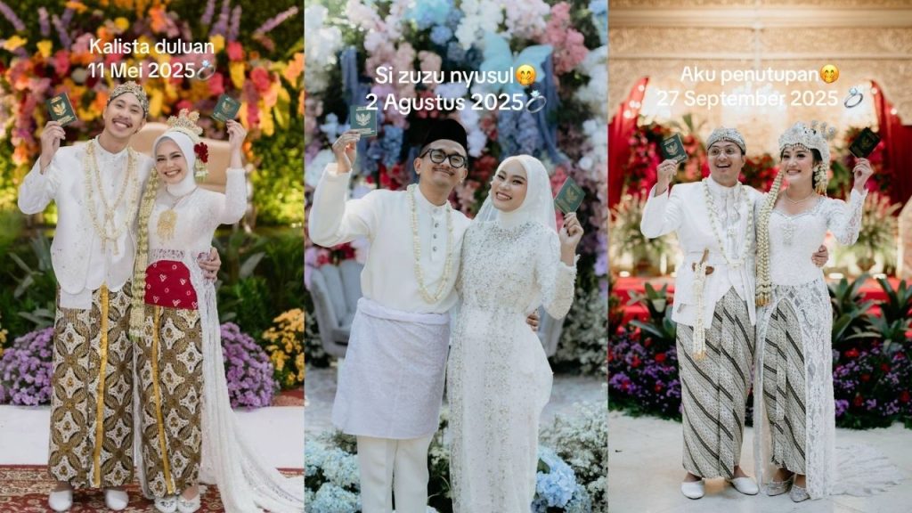 Grup WhatsApp “Bismillah 2025 Nikah” Benar-Benar Terwujud, Tiga Cewek Ini Menikah di Tahun yang Sama (TikTok/@moi.aita)