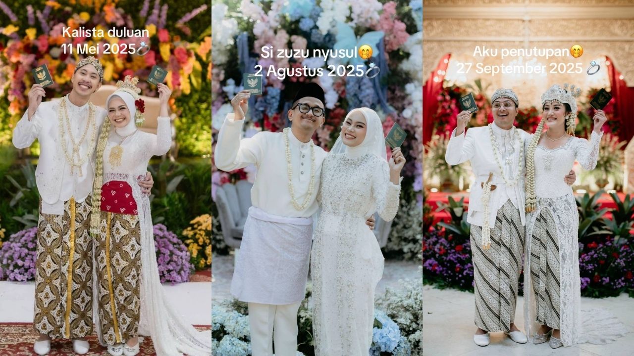 Grup WhatsApp “Bismillah 2025 Nikah” Benar-Benar Terwujud, Tiga Cewek Ini Menikah di Tahun yang Sama (TikTok/@moi.aita)