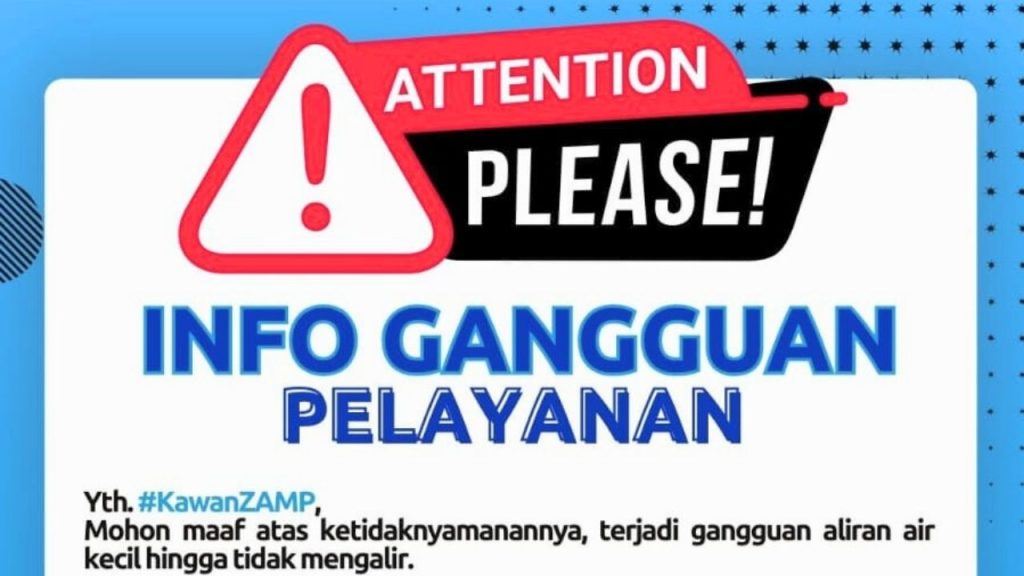 Perumda Tugu Tirta Umumkan Gangguan Layanan Air di Beberapa Wilayah Kota Malang