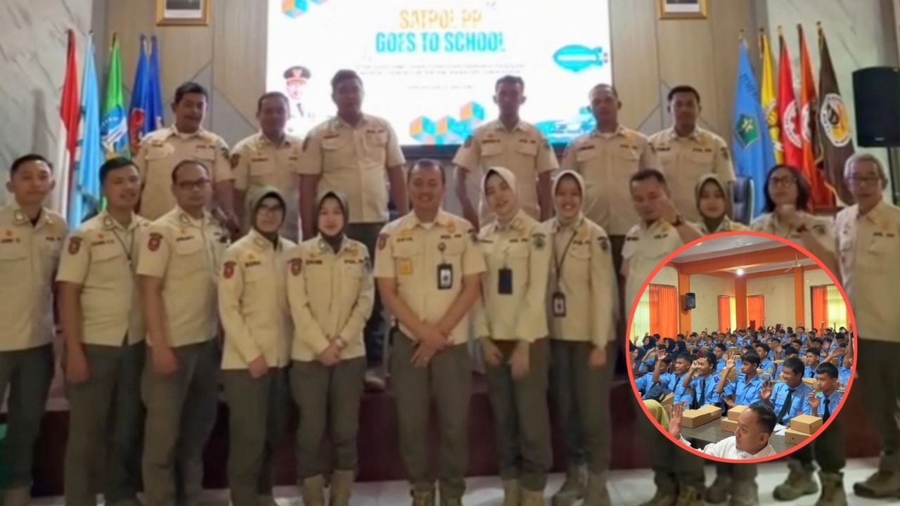 Satpol PP Kota Malang Lakukan Sosialisasi Goes to School (Instagram/@trantibum.malangkota)