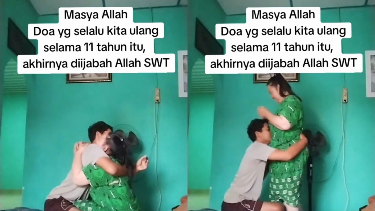 Momen Haru Pasangan Suami Istri Dikaruniai Anak Setelah Menunggu 11 Tahun (TikTok/@ponikapurnamasari)