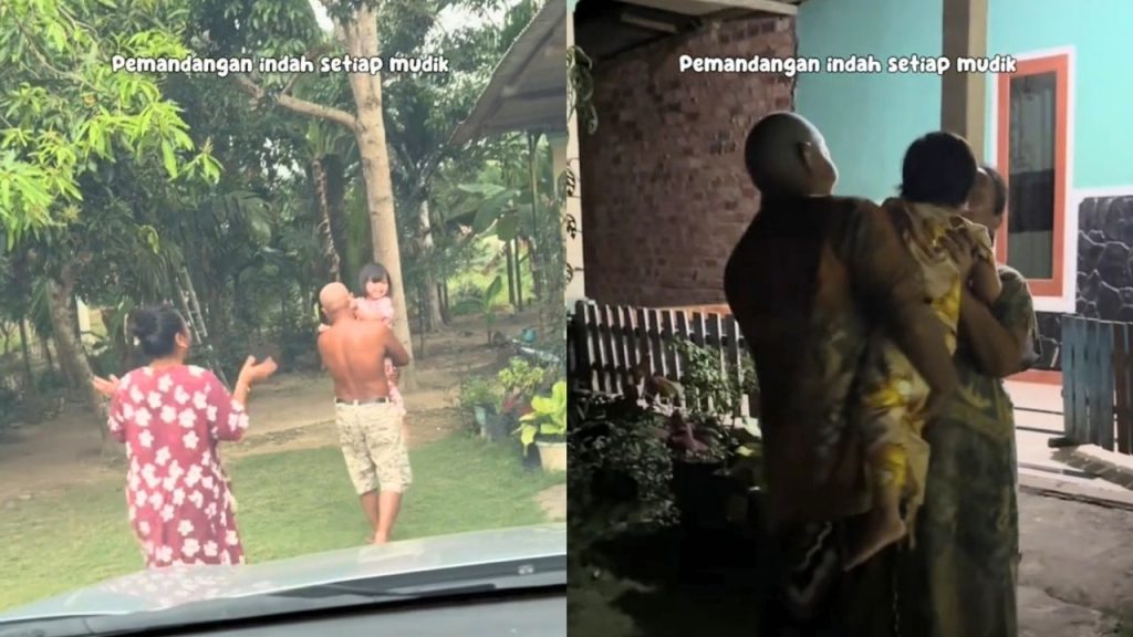 Pemandangan Indah Setiap Mudik, Momen Haru Kakek-Nenek Sambut Cucu Viral di Media Sosial (TikTok/@jennairasafaluna2)