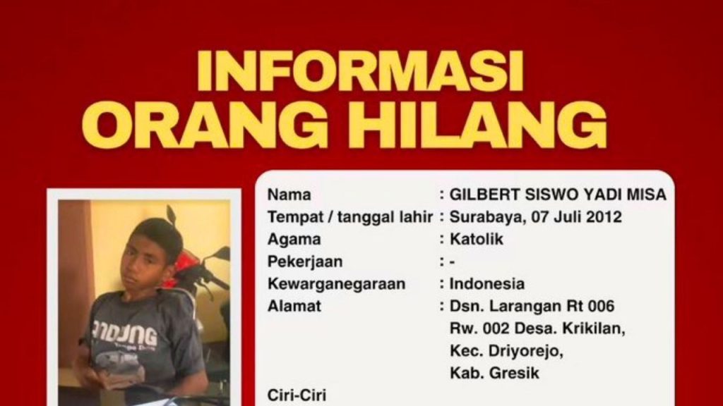 Anak 12 Tahun Asal Gresik Hilang Sejak Agustus, Belum Ditemukan Hingga Kini (X/@rovanmahenu)