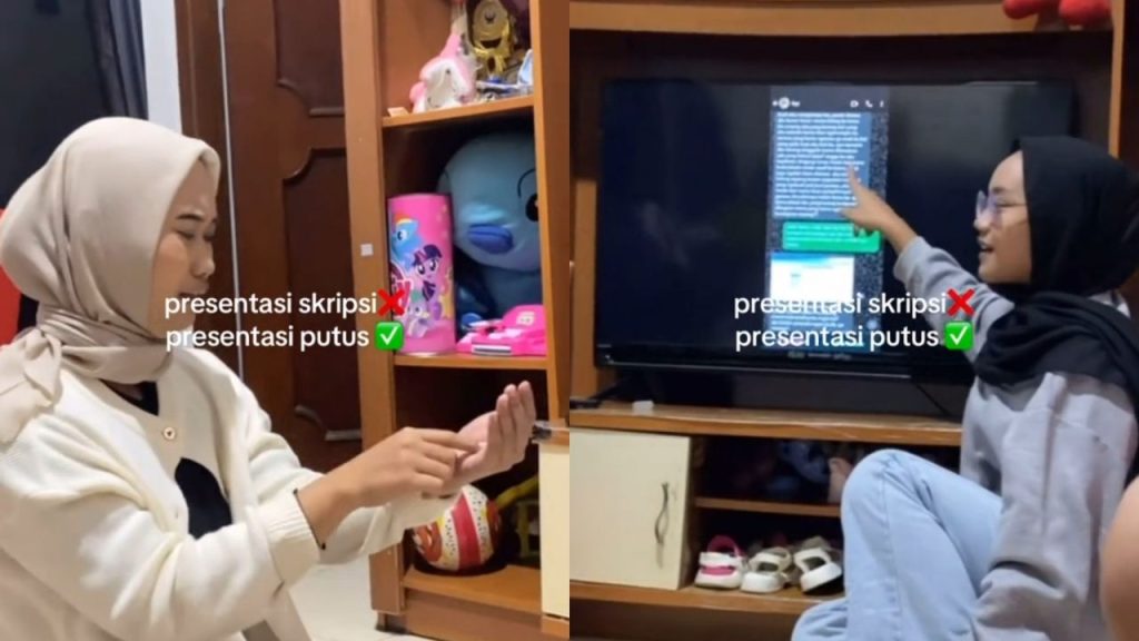 Cewek Ini Bikin Heboh, Presentasi Chat Putus dengan Pacar Seperti Sidang Skripsi (TikTok/@rosakhrn)
