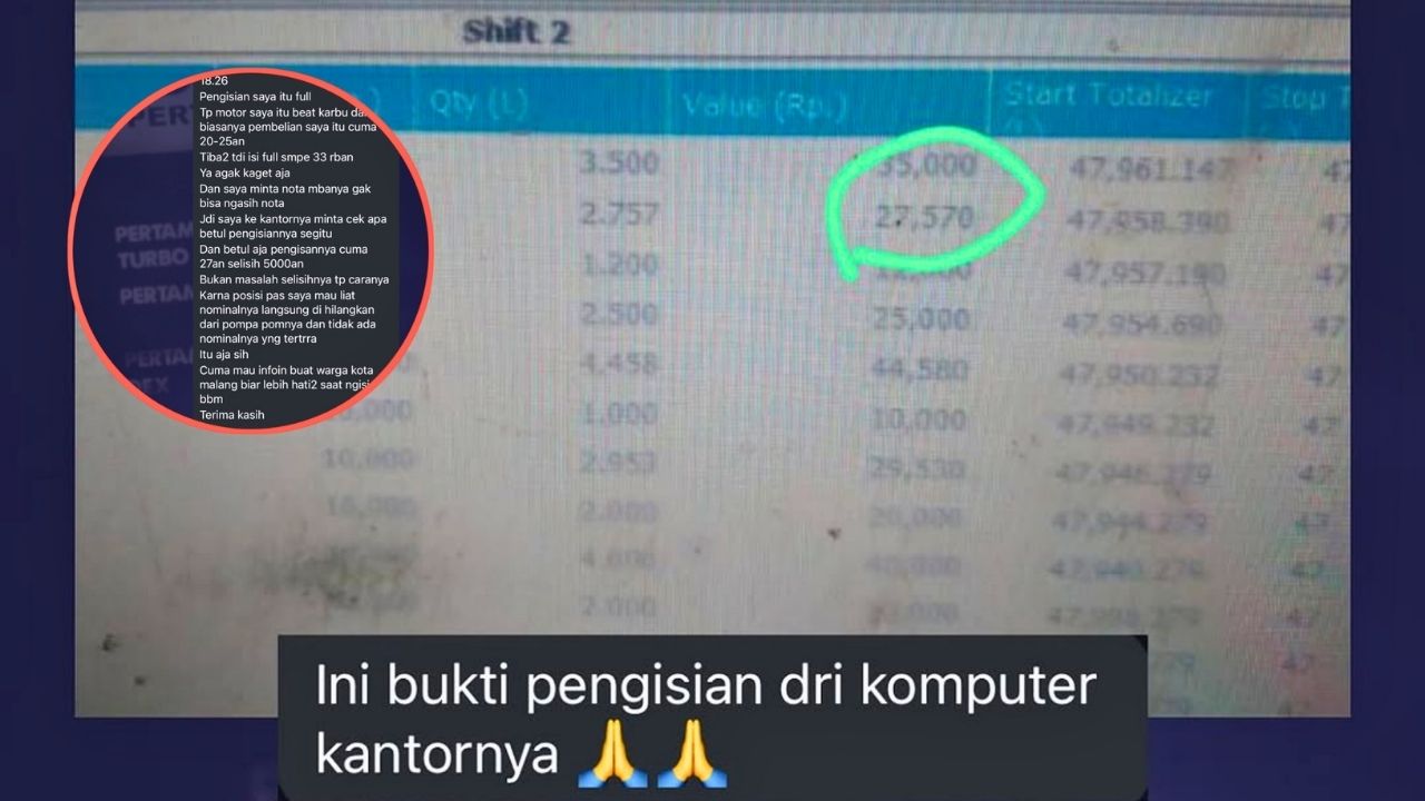 Warga Keluhkan Adanya Kecurangan di Salah Satu SPBU di Kota Malang (Instagram/@malangraya_info)