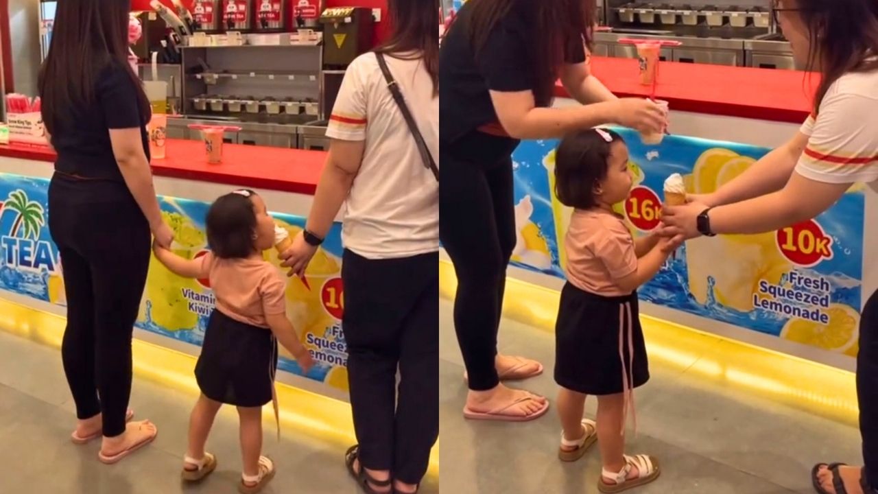 Anak Kecil Ini Tiba-Tiba Makan Es Krim Milik Aunty Tak Dikenal, Respons Sang Aunty Jadi Sorotan (TikTok/@sierraelizabeth_ong)