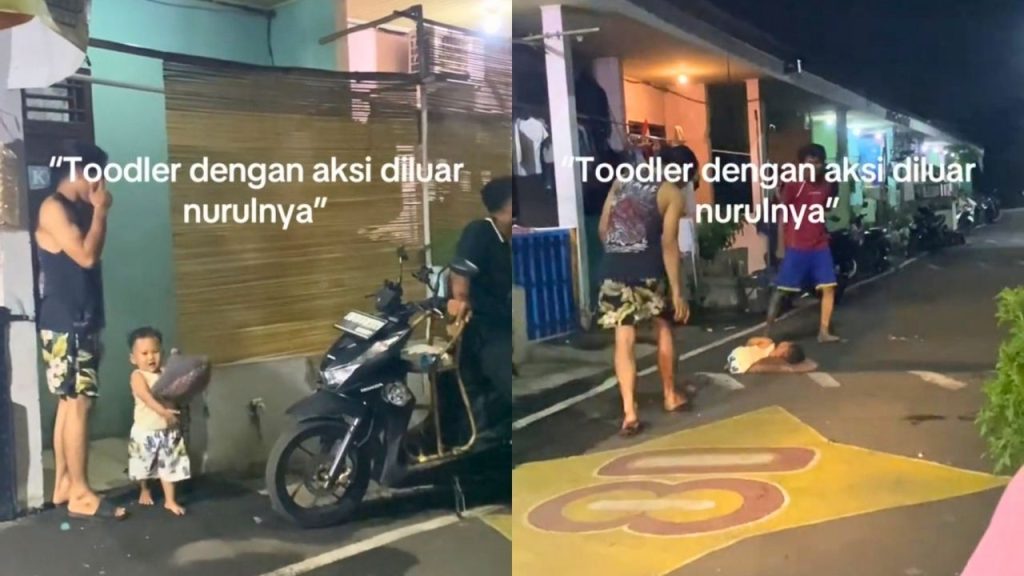 Aksi Tak Terduga Toddler Ini Bikin Geleng Kepala, Rebahan di Atas Polisi Tidur Viral di Medsos (TikTok/@potciuy)