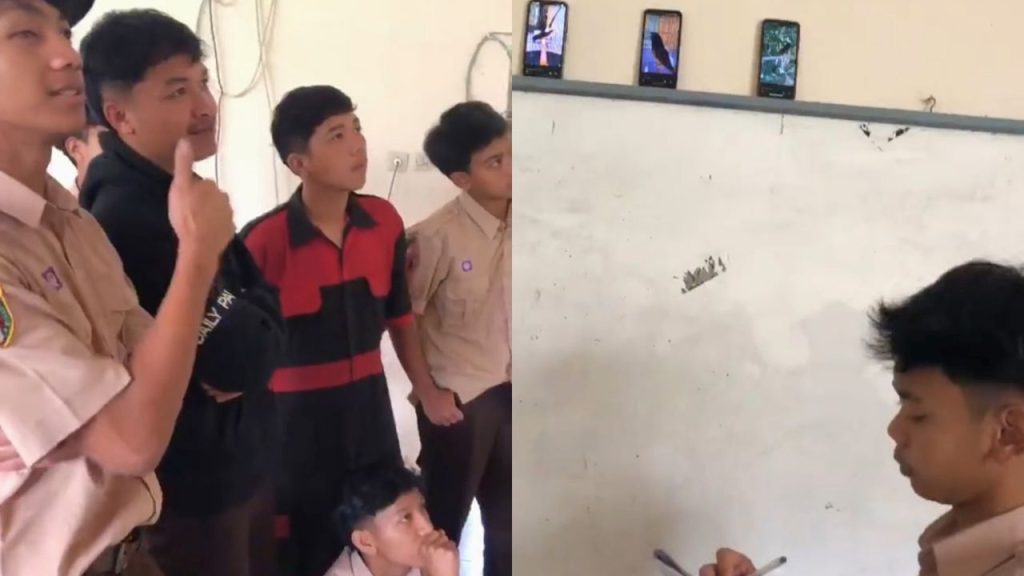 Momen Kreatif Siswa-Siswa Ini Manfaatkan Jam Kosong dengan Adakan Lomba Kicau Mania (TikTok/@tbsm01.24)