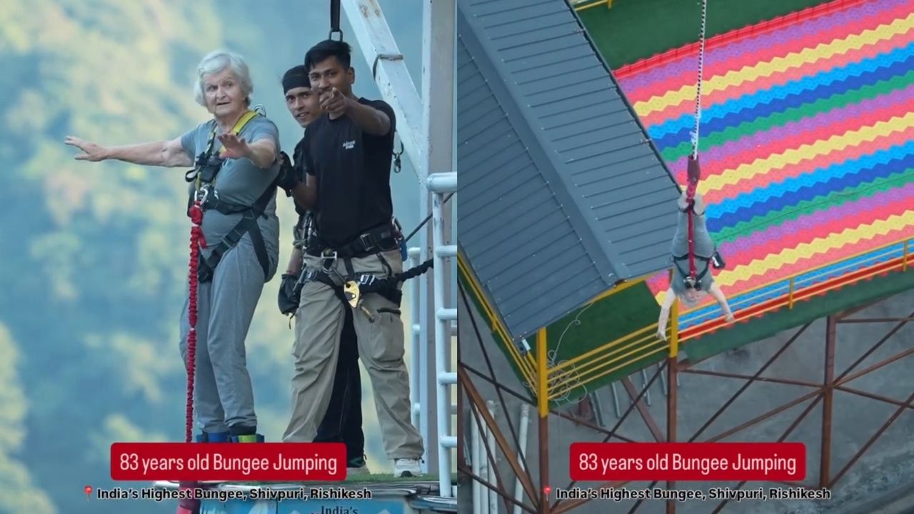 Keren! Nenek 83 Tahun Asal Inggris Lakukan Bungee Jumping di India (Instagram/@himalayanbungy)