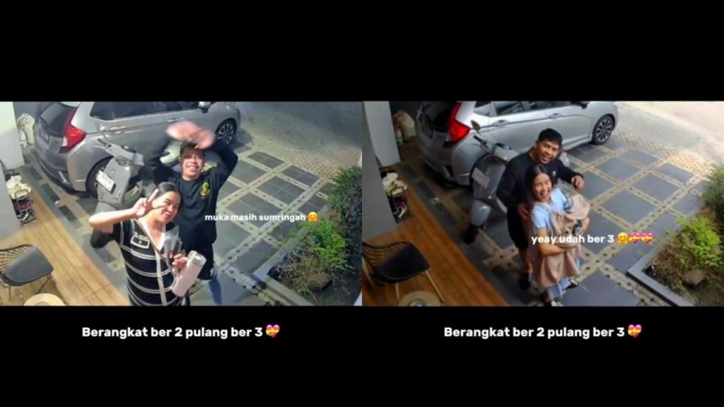 Momen Haru Wanita Pergi Berdua Pulang Bertiga Bersama Buah Hati, Viral di Media Sosial (TikTok/@glorieutami)