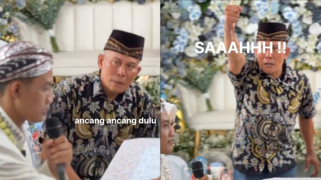 Usai Ijab Kabul, Bapak Saksi ini Lakukan Selebrasi dan Langsung Teriak "Sah!" (TikTok/@alamandaproject)