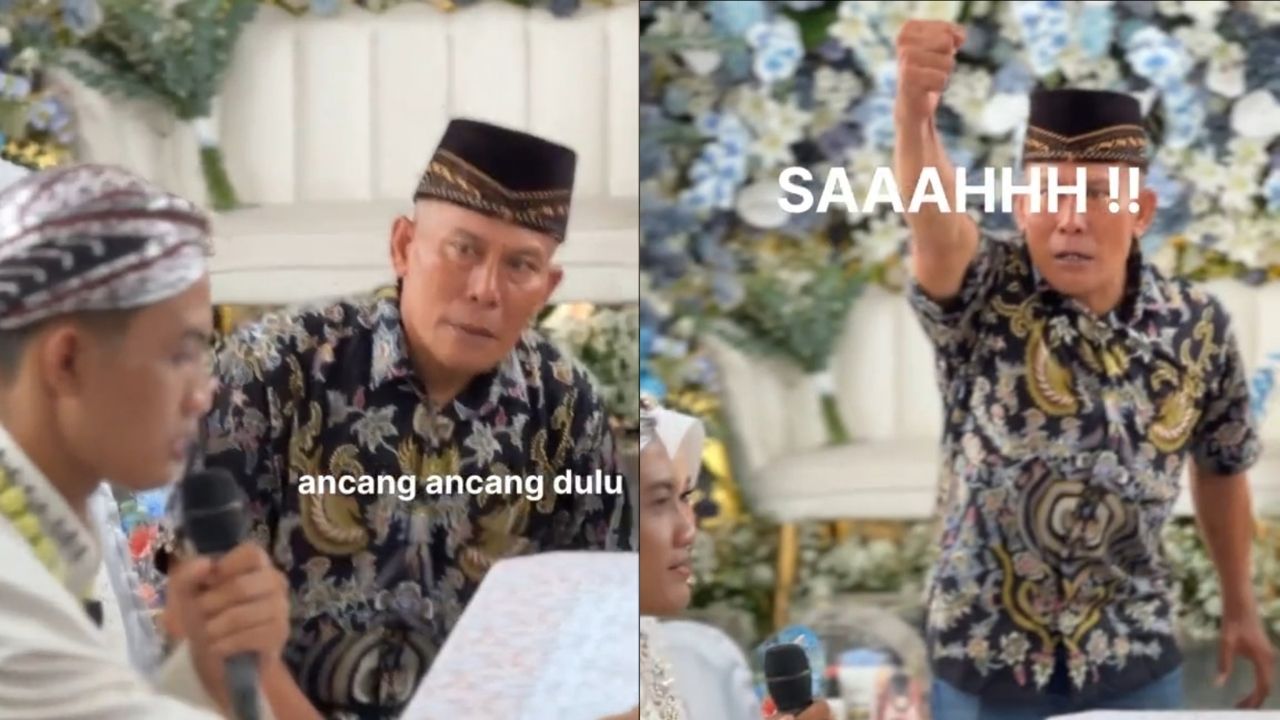 Usai Ijab Kabul, Bapak Saksi ini Lakukan Selebrasi dan Langsung Teriak "Sah!" (TikTok/@alamandaproject)