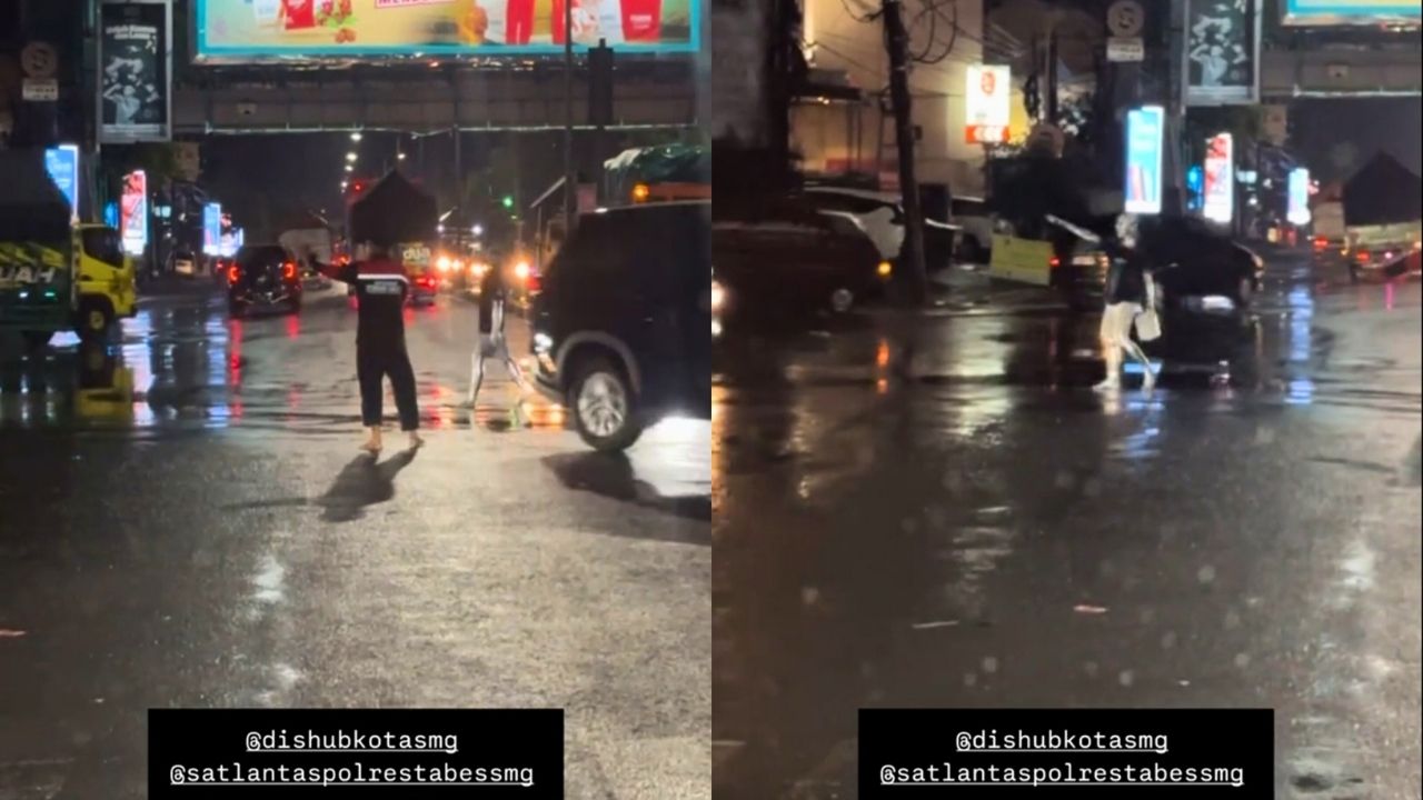 Gokil! Pengemudi Mobil Ini Puji Manusia Silver dan Pak Ogah yang Berhasil Atasi Kemacetan (TikTok/@papaiyos)