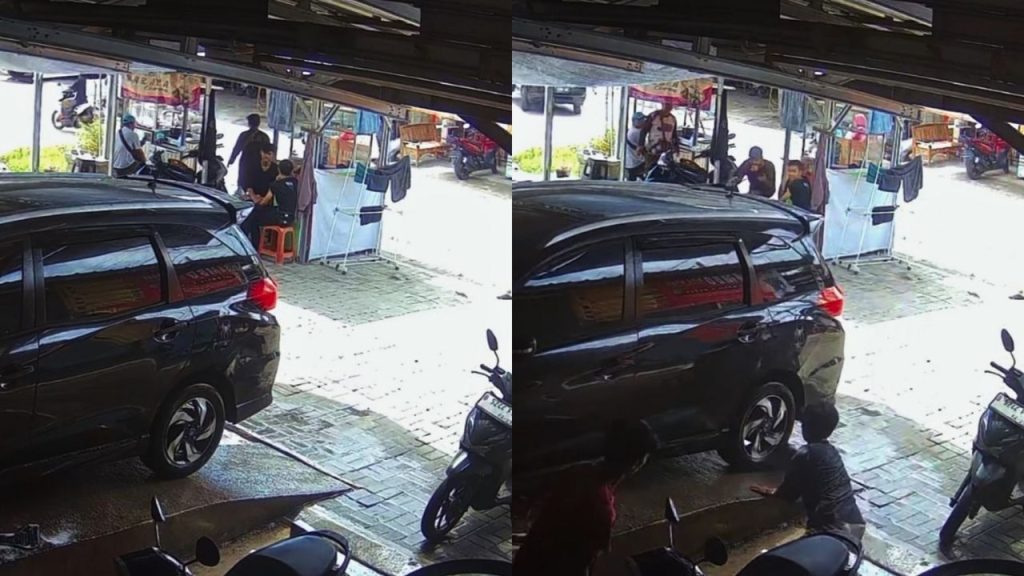 Momen Pegawai Cuci Mobil Berhasil Buat Mobil Selamat Akibat Lupa Rem Tangan (TikTok/@fredy_magrib)