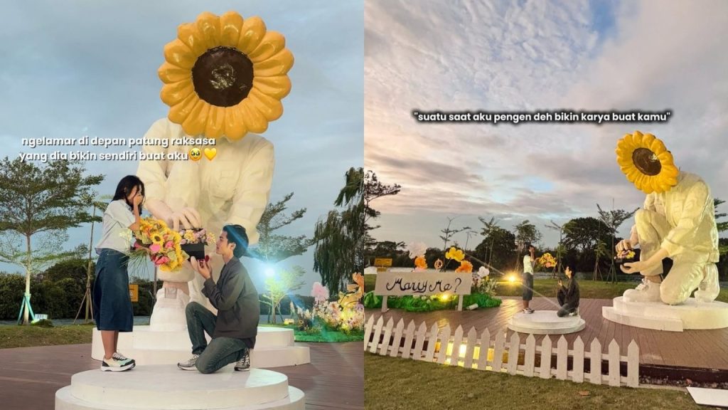 Romatis! Cewek Ini Dilamar di Depan Patung Hasil Karya Seni Cowoknya Sendiri (Instagram @annsekar)
