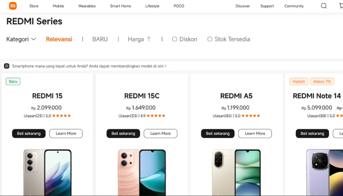 Handphone Redmi Terbaru