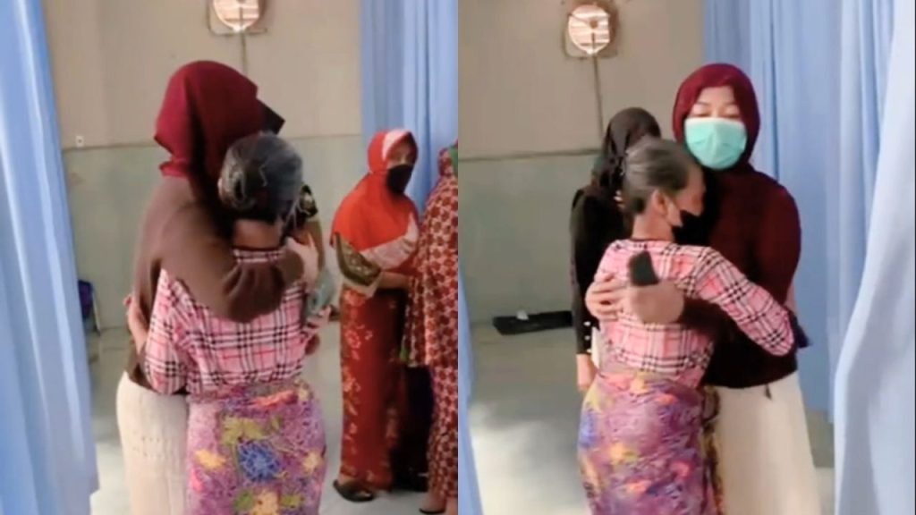 Momen Haru Cewek Ini Peluk Seorang Ibu Saat Suaminya Meninggal Dunia (TikTok/@bollet65)